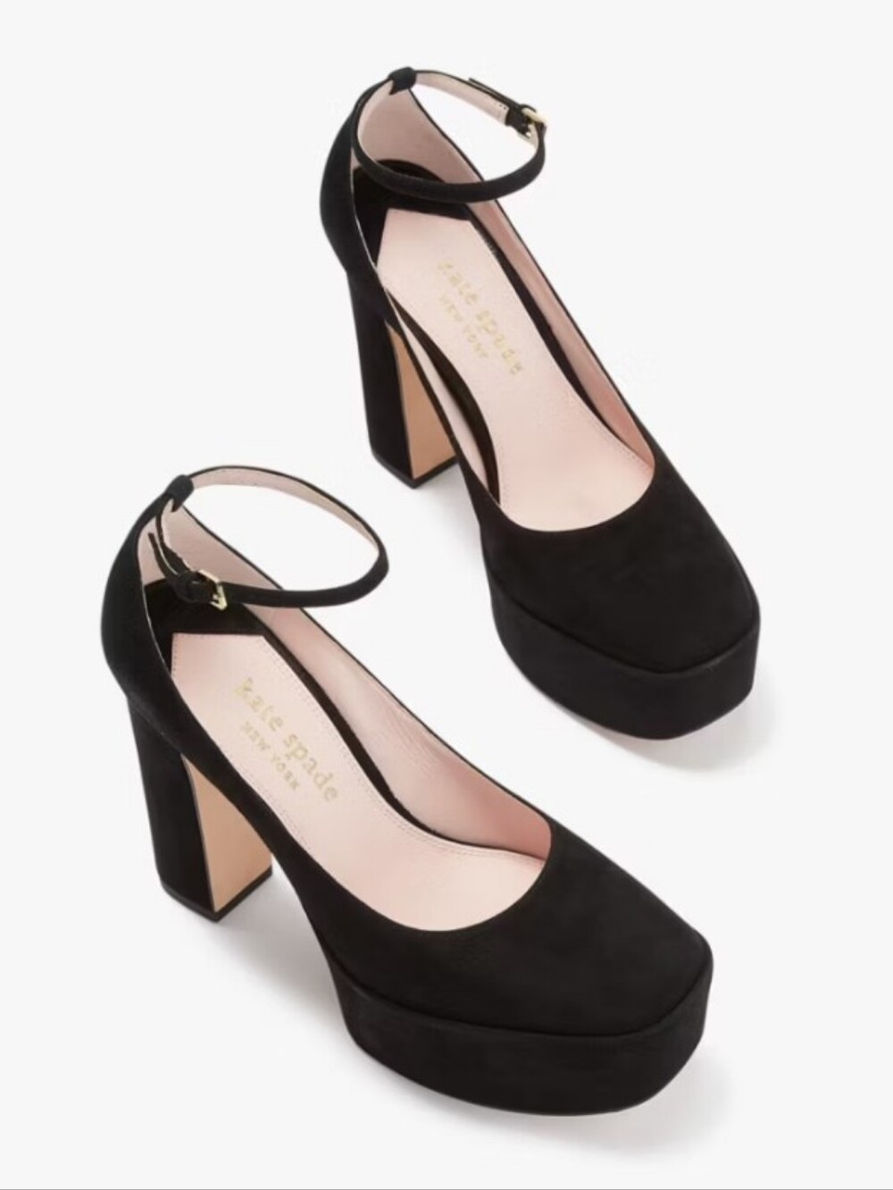 BRAND NEW KATE SPADE NEW YORK GIA SUEDE PLATFORM ANKLE -STRAP PUMPS